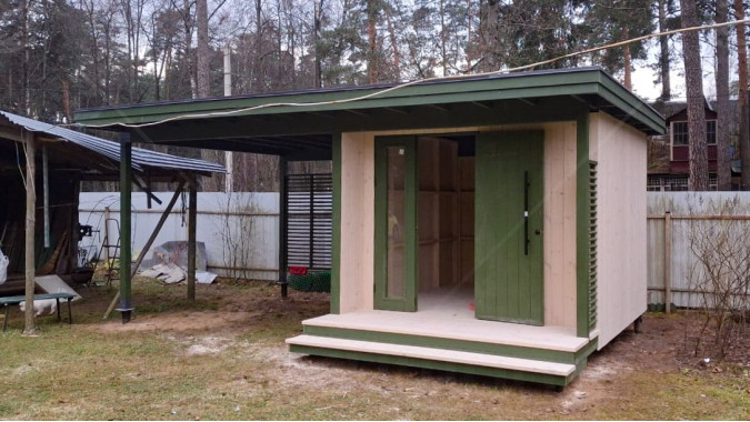 Навес Скаут 4х6,5 с хозблоком