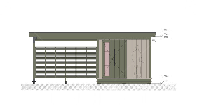 Навес Скаут 4х6,5 с хозблоком