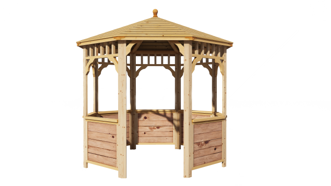 Комплект для самостоятельной сборки Беседки Виктория d 2,5 (без пола, с зашивкой ограждений)