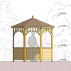 Комплект для самостоятельной сборки Беседки Виктория d 2,5 (без пола, с зашивкой ограждений)