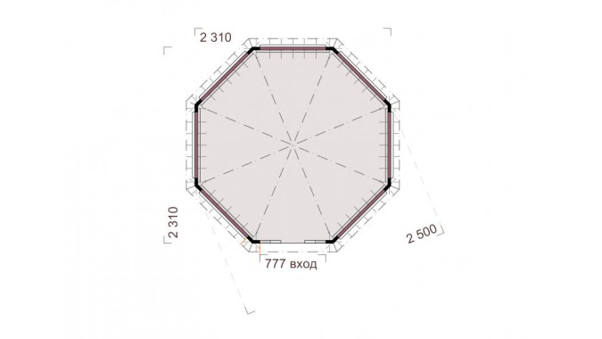 Комплект для самостоятельной сборки Беседки Виктория d 2,5 (без пола)