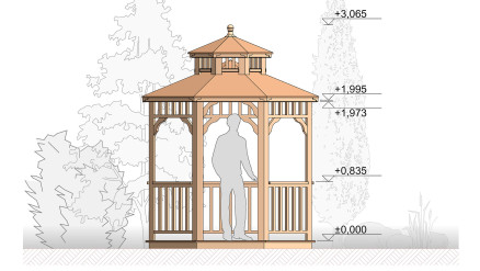 Комплект для самостоятельной сборки Беседки Виктория d 2,5 (двухъярусная)