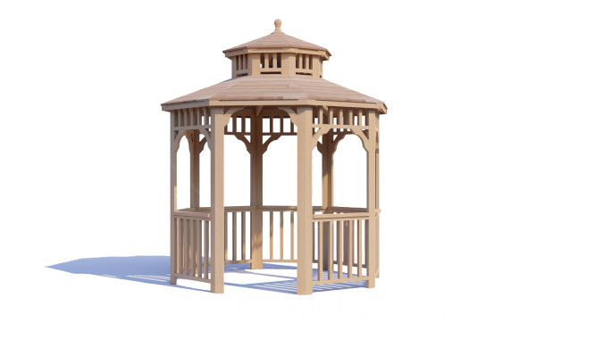 Комплект для самостоятельной сборки Беседки Виктория d  2,5 (без пола, двухъярусная)