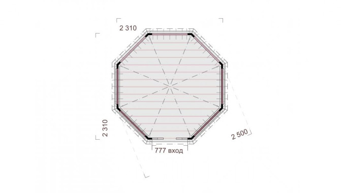 Комплект для самостоятельной сборки Беседки Виктория d  2,5 (без пола, двухъярусная)