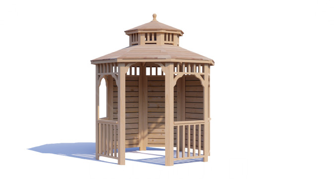 Комплект для самостоятельной сборки Беседки Виктория d  2,5 (полузакрытая, без пола, двухъярусная)