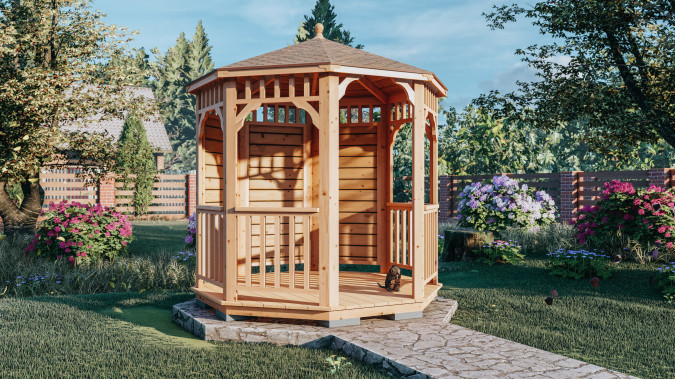 Комплект для самостоятельной сборки Беседки Виктория d 2,5 (полузакрытая)