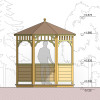 Комплект для самостоятельной сборки Беседки Виктория d 2,5 (с зашивкой ограждений)