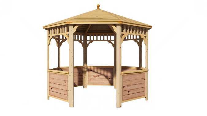 Комплект для самостоятельной сборки Беседки Виктория d 3 (без пола, с зашивкой ограждений)