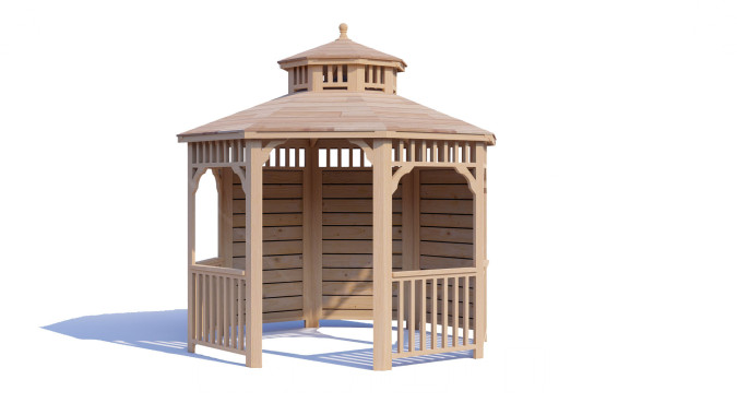 Комплект для самостоятельной сборки Беседки Виктория d 3 (без пола, двухъярусная, полузакрытая)