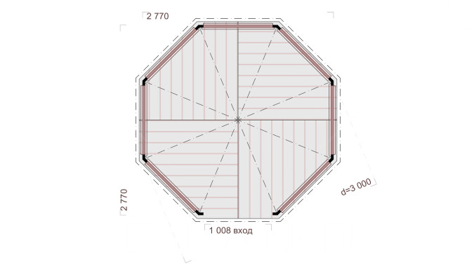 Комплект для самостоятельной сборки Беседки Виктория d 3 (двухъярусная, полузакрытая)