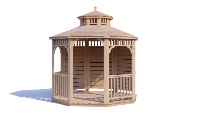 Комплект для самостоятельной сборки Беседки Виктория d 3 (двухъярусная, полузакрытая)