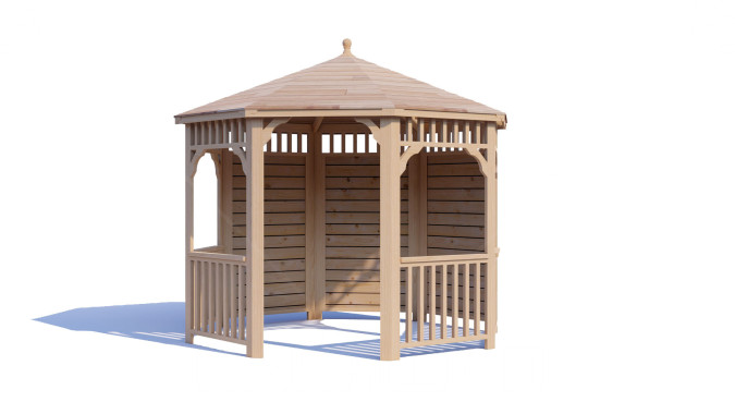 Комплект для самостоятельной сборки Беседки Виктория d 3 (полузакрытая, без пола)