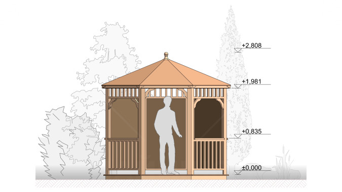 Комплект для самостоятельной сборки Беседки Виктория d 3 (полузакрытая)