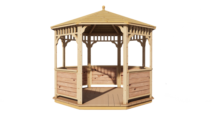 Комплект для самостоятельной сборки Беседки Виктория d 3 (с зашивкой ограждений)