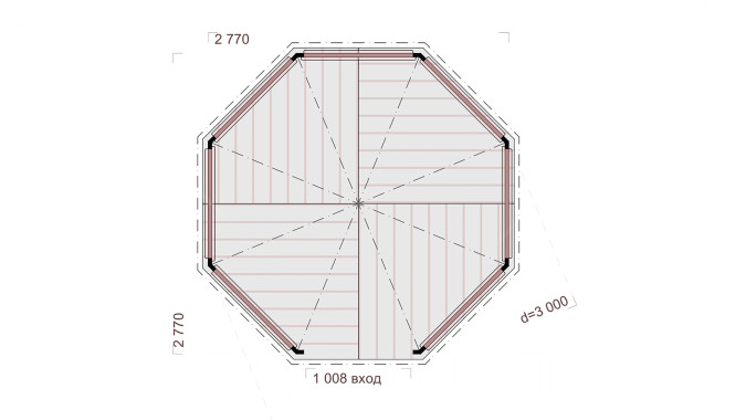 Комплект для самостоятельной сборки Беседки Виктория d 3 (с зашивкой ограждений)