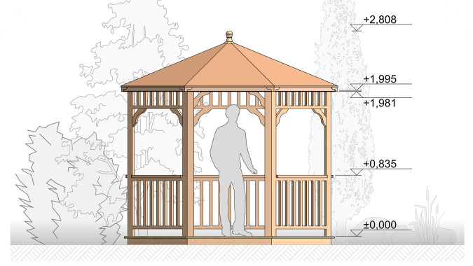 Комплект для самостоятельной сборки Беседки Виктория d 3 (стандарт)