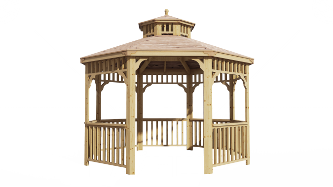 Комплект для самостоятельной сборки Беседки Виктория d 3,5 (без пола, двухъярусная)