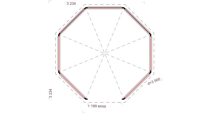 Комплект для самостоятельной сборки Беседки Виктория d 3,5 (без пола, полузакрытая, с зашивкой ограждений)