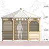 Комплект для самостоятельной сборки Беседки Виктория d 3,5 (без пола, полузакрытая, с зашивкой ограждений)