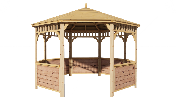 Комплект для самостоятельной сборки Беседки Виктория d 3,5 (без пола, с зашивкой ограждений)