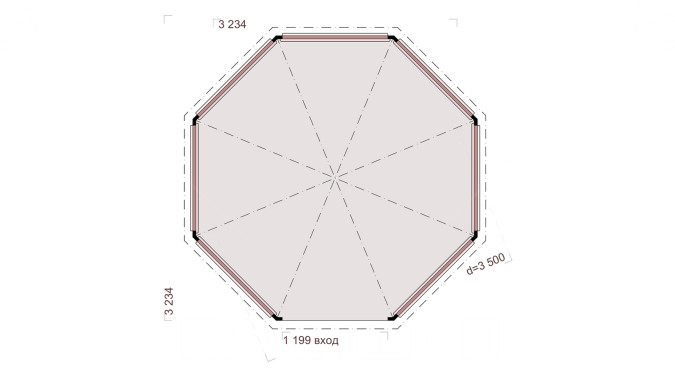 Комплект для самостоятельной сборки Беседки Виктория d 3,5 (без пола, с зашивкой ограждений)