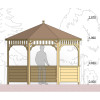 Комплект для самостоятельной сборки Беседки Виктория d 3,5 (без пола, с зашивкой ограждений)