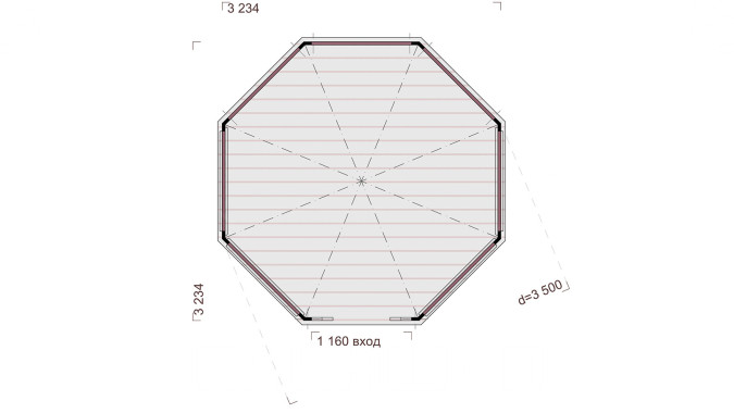 Комплект для самостоятельной сборки Беседки Виктория d 3,5 (полузакрытая)