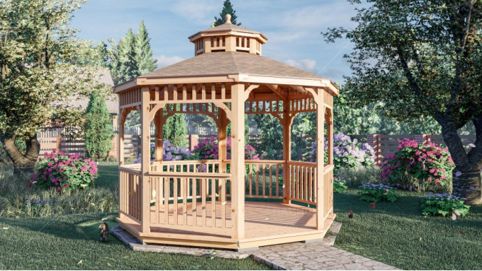 Комплект для самостоятельной сборки Беседки Виктория d 3,5 (двухъярусная)