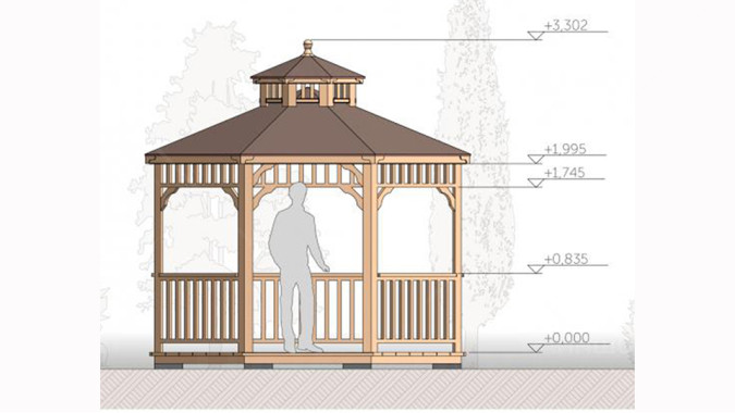 Комплект для самостоятельной сборки Беседки Виктория d 3,5 (двухъярусная)