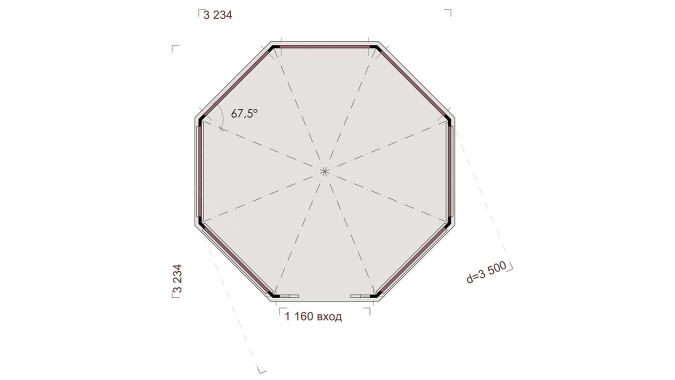 Комплект для самостоятельной сборки Беседки Виктория d 3,5 (без пола, двухъярусная, полузакрытая)
