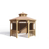 Комплект для самостоятельной сборки Беседки Виктория d 3,5 (без пола, двухъярусная, полузакрытая)