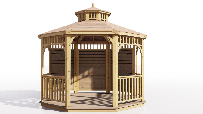 Комплект для самостоятельной сборки Беседки Виктория d 3,5 (двухъярусная, полузакрытая)