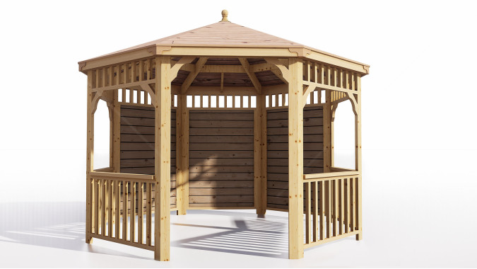Комплект для самостоятельной сборки Беседки Виктория d 3,5 (полузакрытая, без пола)
