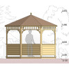 Комплект для самостоятельной сборки Беседки Виктория d 3,5 (с зашивкой ограждений)
