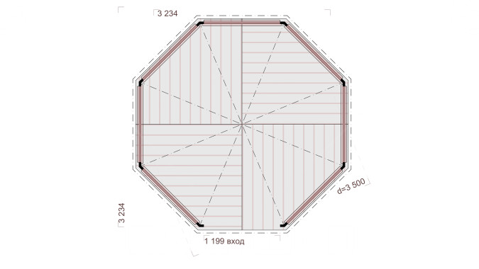 Комплект для самостоятельной сборки Беседки Виктория d 3,5 (стандарт)