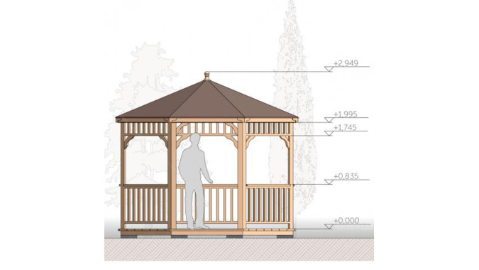 Комплект для самостоятельной сборки Беседки Виктория d 3,5 (стандарт)