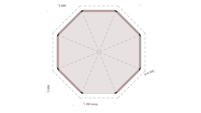 Комплект для самостоятельной сборки Беседки Виктория d 4 (с зашивкой ограждений, без пола)