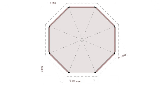 Комплект для самостоятельной сборки Беседки Виктория d 4 (без пола)