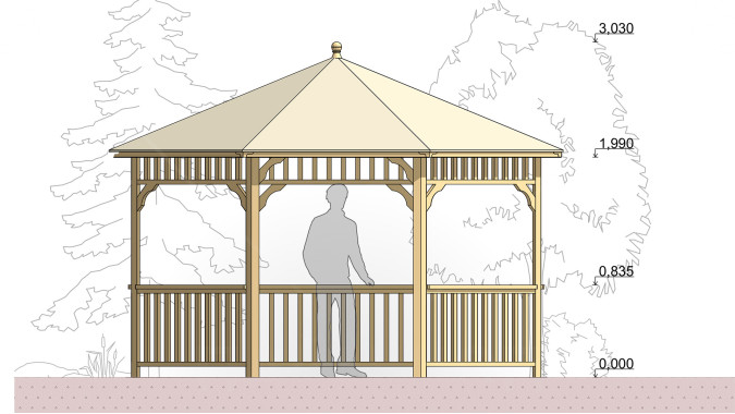 Комплект для самостоятельной сборки Беседки Виктория d 4 (без пола)