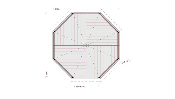 Комплект для самостоятельной сборки Беседки Виктория d 4 (двухъярусная)