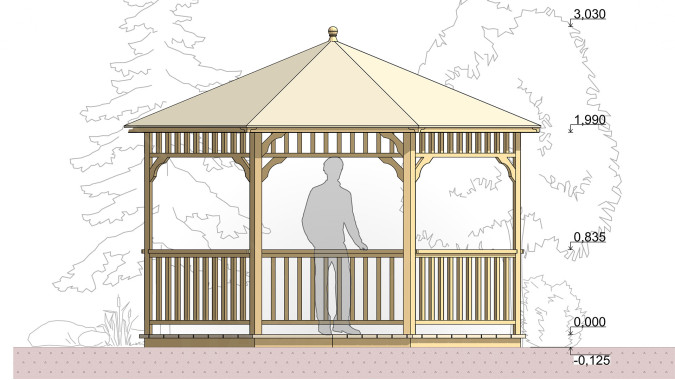 Комплект для самостоятельной сборки Беседки Виктория d 4 (стандарт)