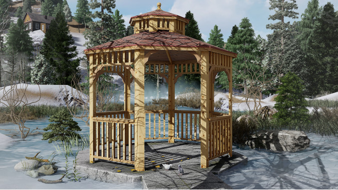 Комплект для самостоятельной сборки Беседки Виктория d 3 (без пола, двухъярусная)