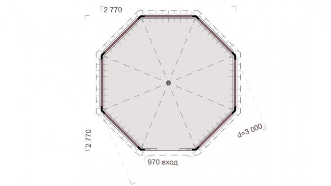Комплект для самостоятельной сборки Беседки Виктория d 3 (без пола, двухъярусная)