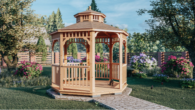 Комплект для самостоятельной сборки Беседки Виктория d 3 (двухъярусная)