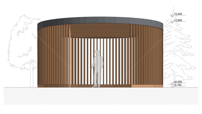 Круглая беседка-сцена d=6м