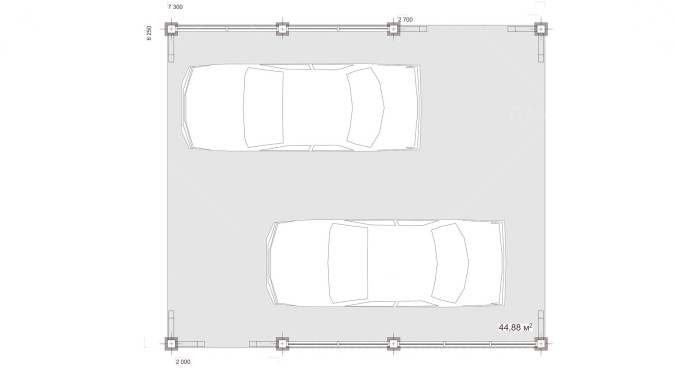 Навес для авто Гамбург 6,25х7,3