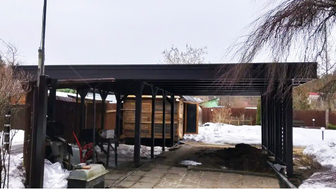 Навес для авто Гамбург 7,3х5,95