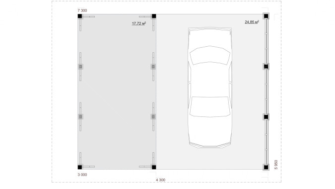 Навес для авто Гамбург 7,3х5,95