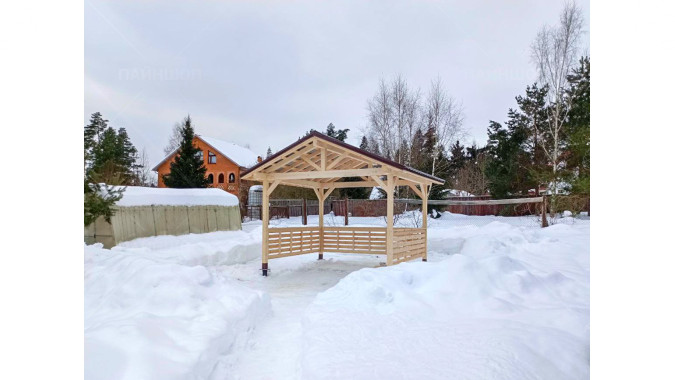 Навес Ивер 2,8х3,4 (с ограждением) 