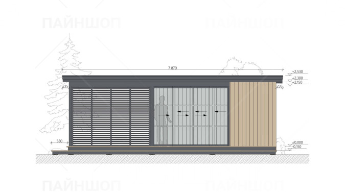 Павильон Скаут 4х7,5 с безрамным остеклением